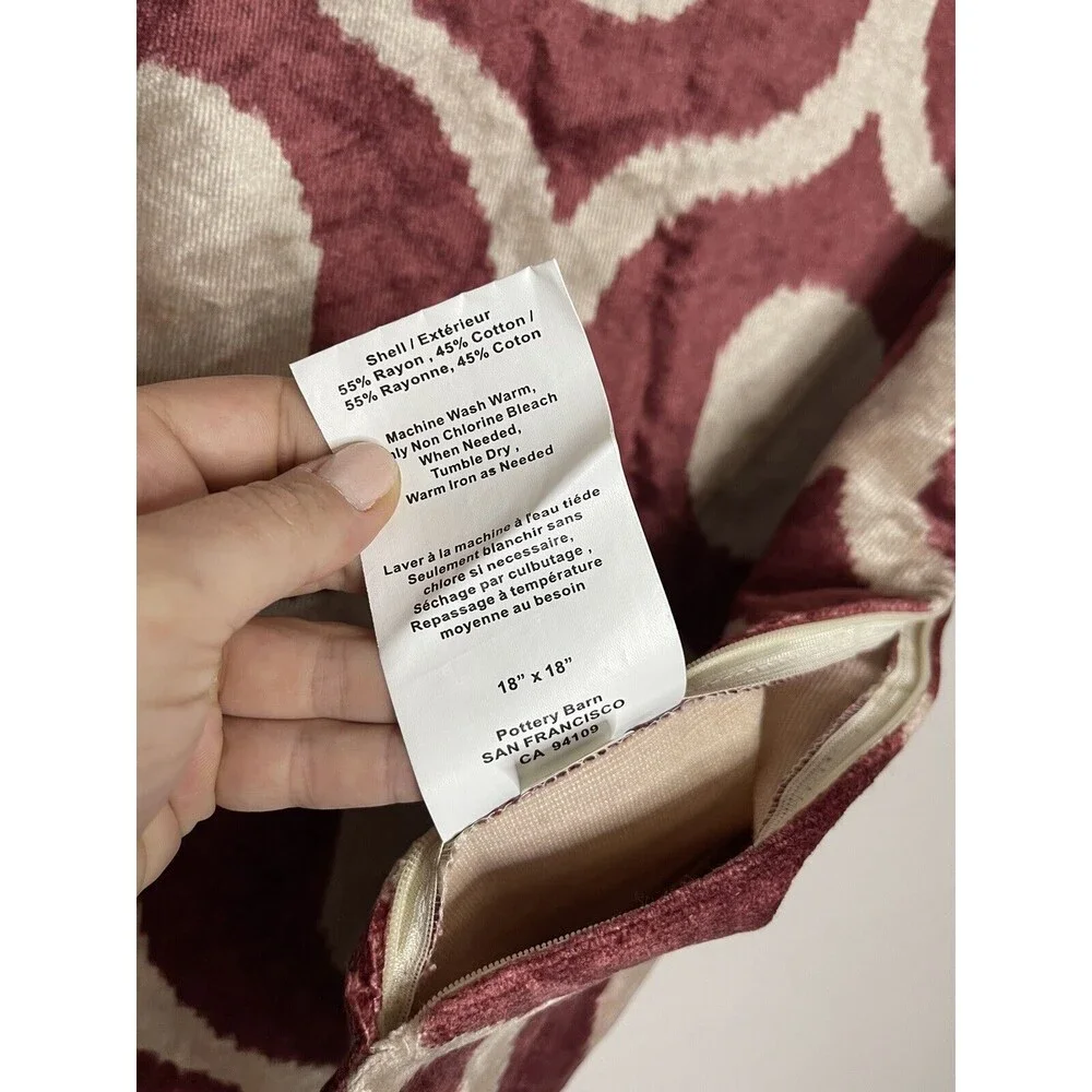 pottery barn carmen velvet pillow cover case 18x18